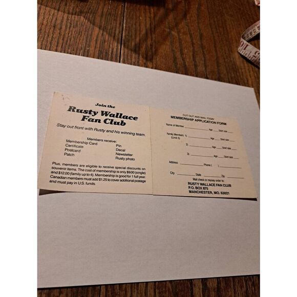 Vintage Rusty Wallace Fan Club Miller Nascar Bumper Sticker Race Car Mancave - Picture 4 of 9